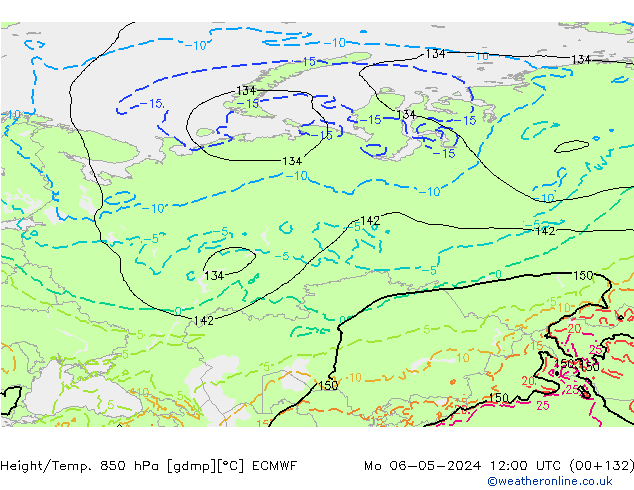 Z500/Rain (+SLP)/Z850 ECMWF Po 06.05.2024 12 UTC
