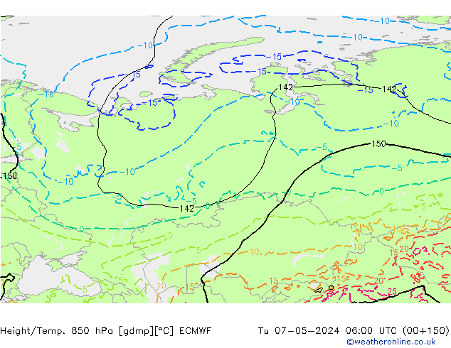 Z500/Rain (+SLP)/Z850 ECMWF  07.05.2024 06 UTC