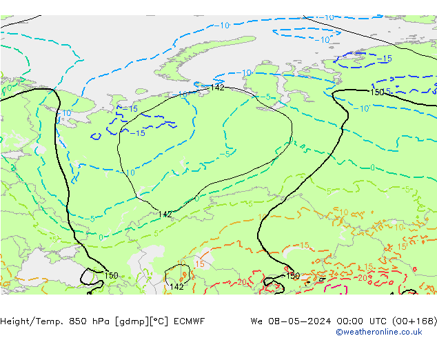 Height/Temp. 850 hPa ECMWF St 08.05.2024 00 UTC