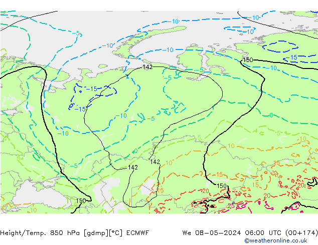 Z500/Rain (+SLP)/Z850 ECMWF śro. 08.05.2024 06 UTC