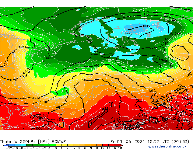 Theta-W 850hPa ECMWF  03.05.2024 15 UTC