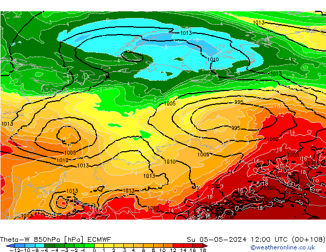 Theta-W 850hPa ECMWF dim 05.05.2024 12 UTC