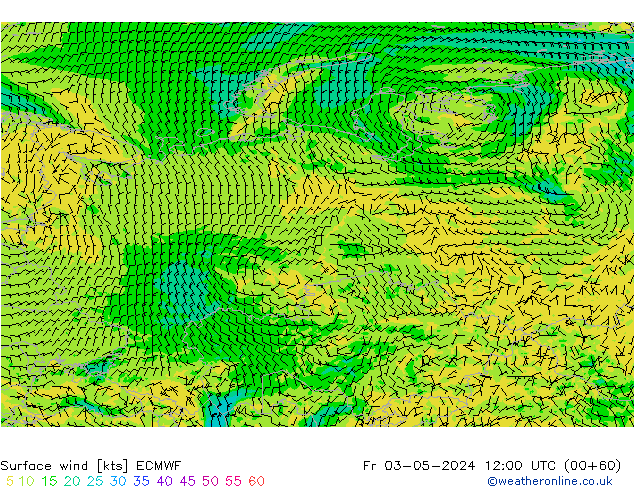 Surface wind ECMWF Fr 03.05.2024 12 UTC