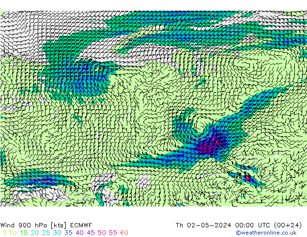 Wind 900 hPa ECMWF Th 02.05.2024 00 UTC