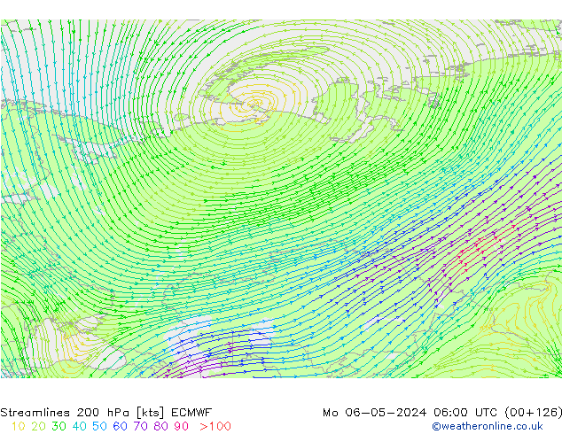 ветер 200 гПа ECMWF пн 06.05.2024 06 UTC