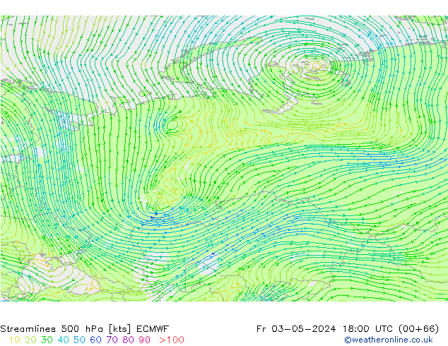 Stroomlijn 500 hPa ECMWF vr 03.05.2024 18 UTC