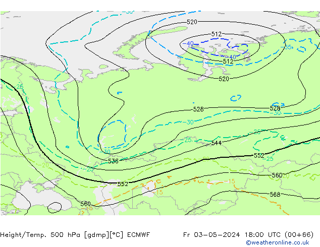 Z500/Yağmur (+YB)/Z850 ECMWF Cu 03.05.2024 18 UTC