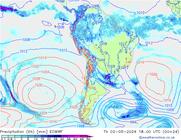 Z500/Rain (+SLP)/Z850 ECMWF Th 02.05.2024 00 UTC