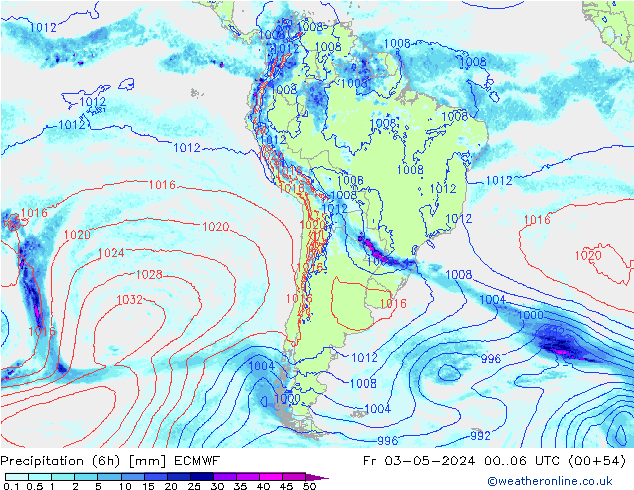 Z500/Regen(+SLP)/Z850 ECMWF vr 03.05.2024 06 UTC