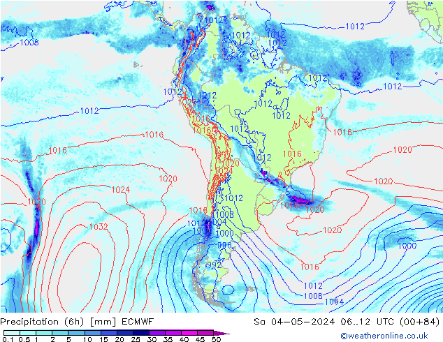 Z500/Rain (+SLP)/Z850 ECMWF Sa 04.05.2024 12 UTC