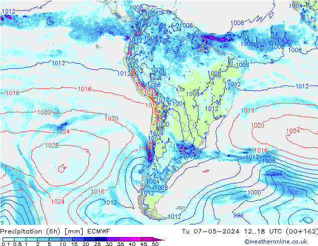 Z500/Rain (+SLP)/Z850 ECMWF Di 07.05.2024 18 UTC