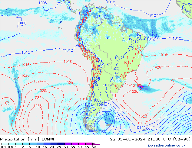 Precipitation ECMWF Su 05.05.2024 00 UTC