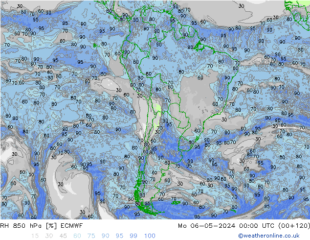 RH 850 hPa ECMWF Mo 06.05.2024 00 UTC