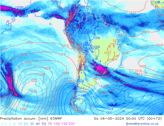 Precipitation accum. ECMWF Sa 04.05.2024 00 UTC