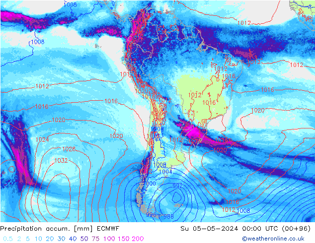 Precipitation accum. ECMWF Su 05.05.2024 00 UTC