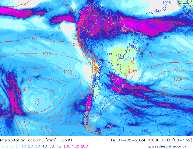 Precipitation accum. ECMWF  07.05.2024 18 UTC