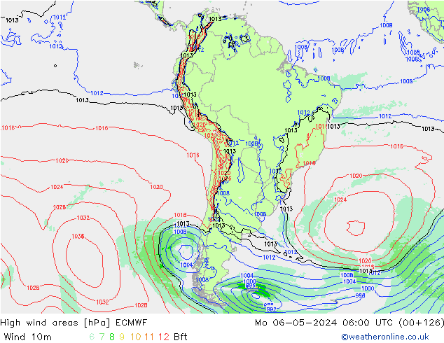 High wind areas ECMWF Mo 06.05.2024 06 UTC