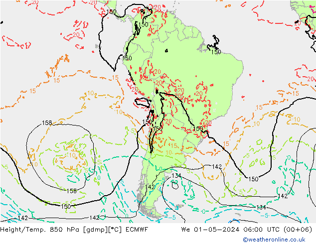 Z500/Rain (+SLP)/Z850 ECMWF We 01.05.2024 06 UTC