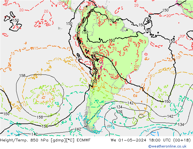 Z500/Rain (+SLP)/Z850 ECMWF We 01.05.2024 18 UTC