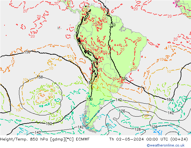 Z500/Rain (+SLP)/Z850 ECMWF Th 02.05.2024 00 UTC