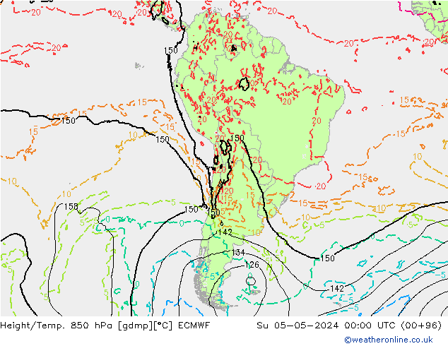 Z500/Rain (+SLP)/Z850 ECMWF dom 05.05.2024 00 UTC