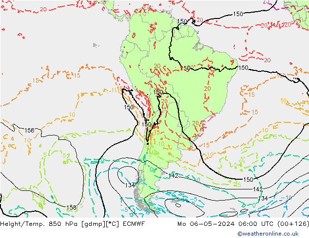 Z500/Yağmur (+YB)/Z850 ECMWF Pzt 06.05.2024 06 UTC