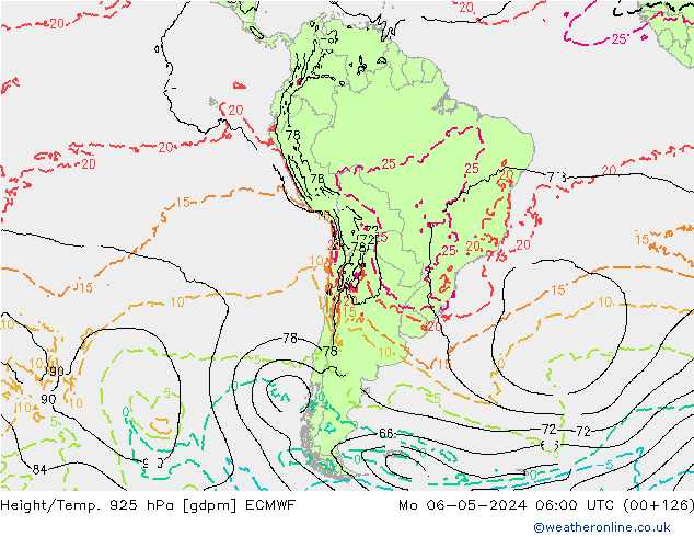 Height/Temp. 925 hPa ECMWF lun 06.05.2024 06 UTC