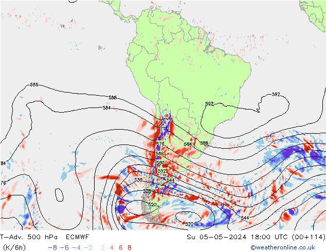 T-Adv. 500 hPa ECMWF Su 05.05.2024 18 UTC