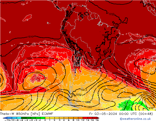 Theta-W 850hPa ECMWF ven 03.05.2024 00 UTC