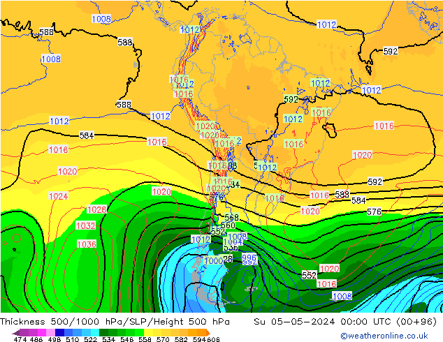 Thck 500-1000hPa ECMWF Su 05.05.2024 00 UTC