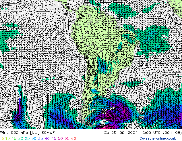 Wind 950 hPa ECMWF Ne 05.05.2024 12 UTC