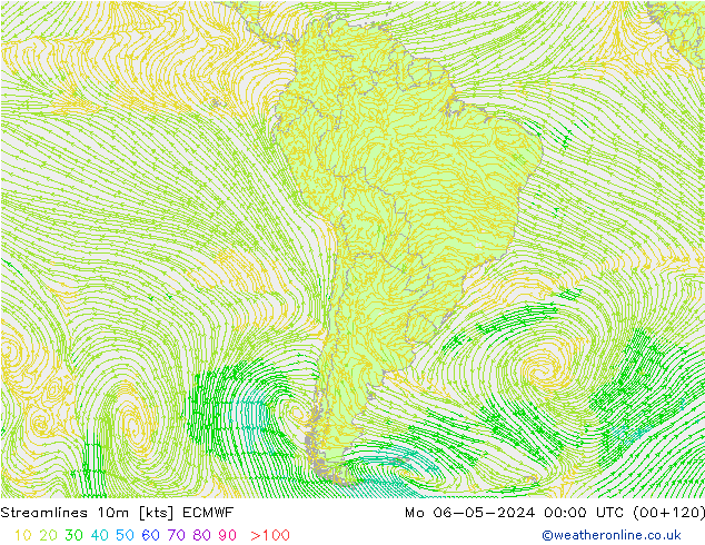 Streamlines 10m ECMWF Mo 06.05.2024 00 UTC