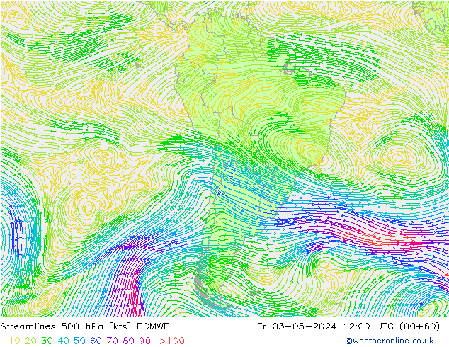 ветер 500 гПа ECMWF пт 03.05.2024 12 UTC