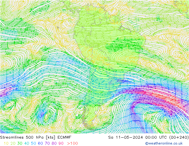 Rüzgar 500 hPa ECMWF Cts 11.05.2024 00 UTC