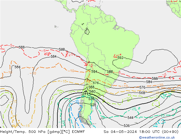 Z500/Rain (+SLP)/Z850 ECMWF  04.05.2024 18 UTC