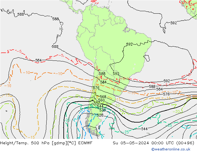 Z500/Rain (+SLP)/Z850 ECMWF dom 05.05.2024 00 UTC