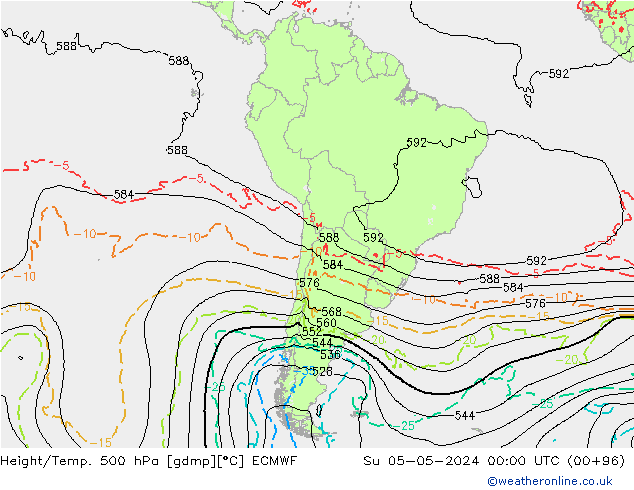 Z500/Rain (+SLP)/Z850 ECMWF So 05.05.2024 00 UTC