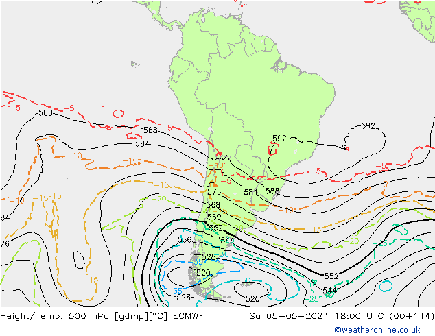 Z500/Rain (+SLP)/Z850 ECMWF So 05.05.2024 18 UTC