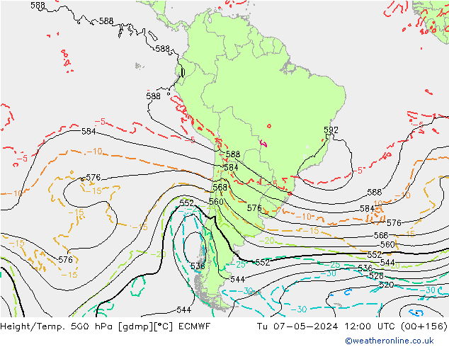 Z500/Rain (+SLP)/Z850 ECMWF Tu 07.05.2024 12 UTC