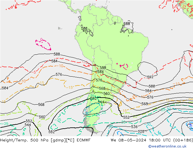 Z500/Rain (+SLP)/Z850 ECMWF We 08.05.2024 18 UTC