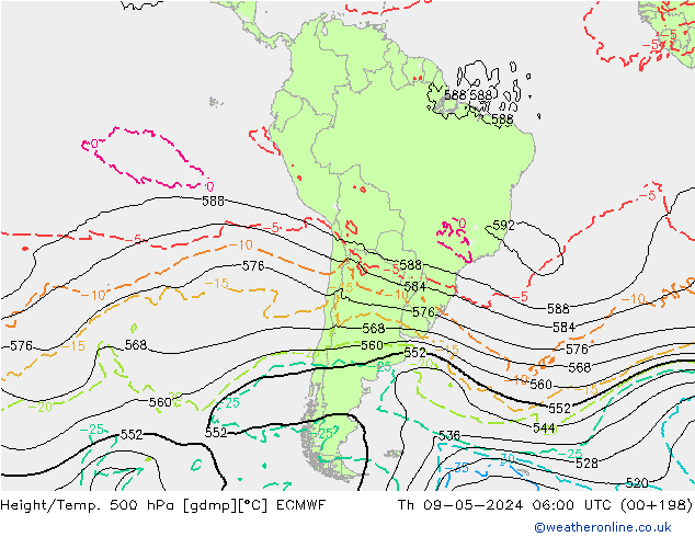 Z500/Rain (+SLP)/Z850 ECMWF чт 09.05.2024 06 UTC
