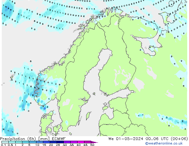 Z500/Rain (+SLP)/Z850 ECMWF Mi 01.05.2024 06 UTC