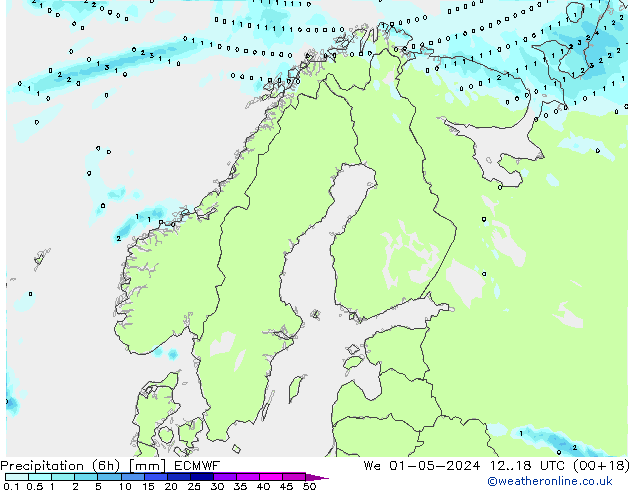 Z500/Rain (+SLP)/Z850 ECMWF Qua 01.05.2024 18 UTC