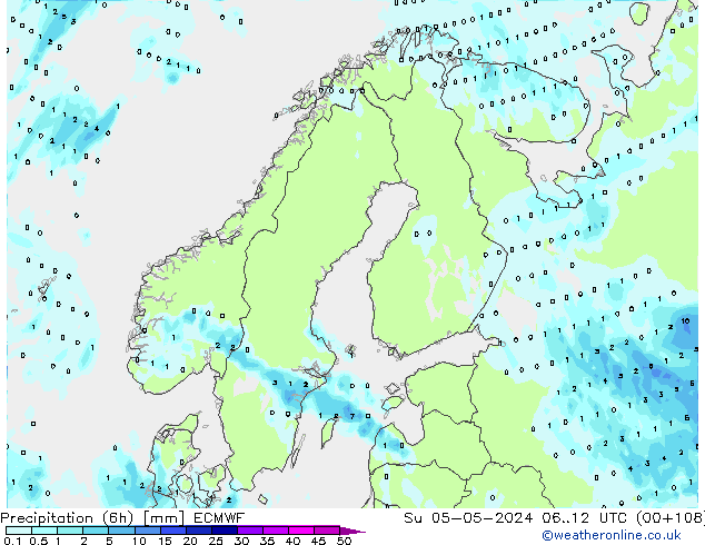 Z500/Rain (+SLP)/Z850 ECMWF nie. 05.05.2024 12 UTC