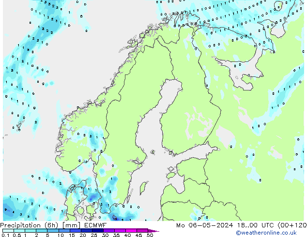 Precipitazione (6h) ECMWF lun 06.05.2024 00 UTC