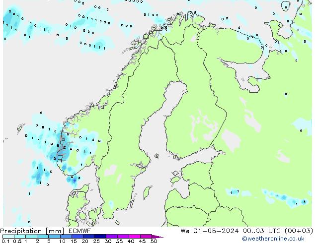 Niederschlag ECMWF Mi 01.05.2024 03 UTC