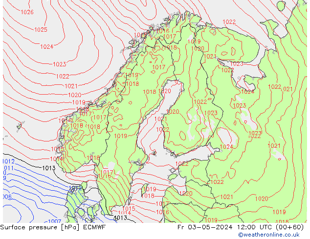 pression de l'air ECMWF ven 03.05.2024 12 UTC