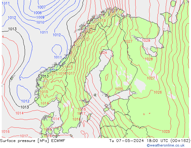 Pressione al suolo ECMWF mar 07.05.2024 18 UTC