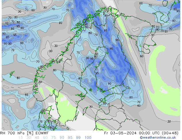 700 hPa Nispi Nem ECMWF Cu 03.05.2024 00 UTC