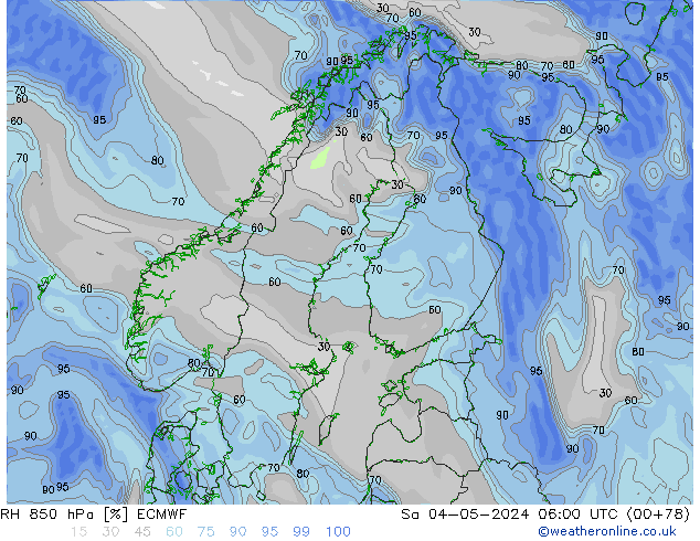 RH 850 hPa ECMWF Sa 04.05.2024 06 UTC